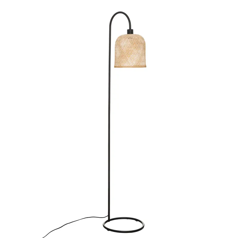 OUTLET Lampa podłogowa ALI z plecionym, bambusowym kloszem, 159 cm