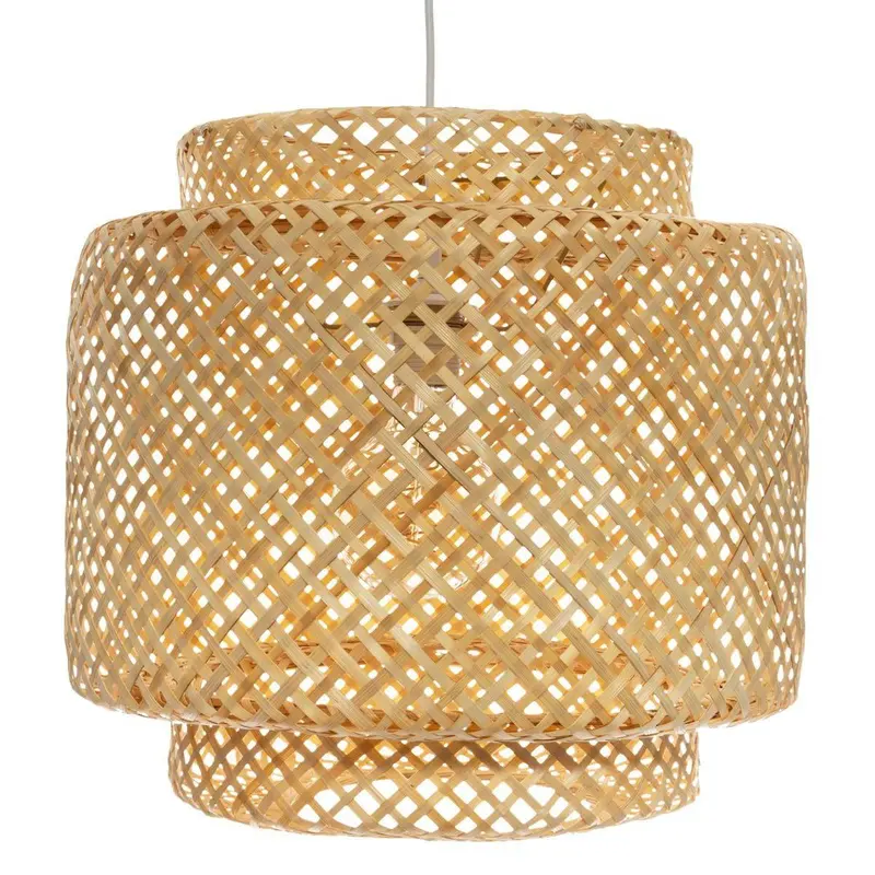 OUTLET Lampa wisząca LIBY z ażurowym kloszem z bambusa, Ø 40 cm