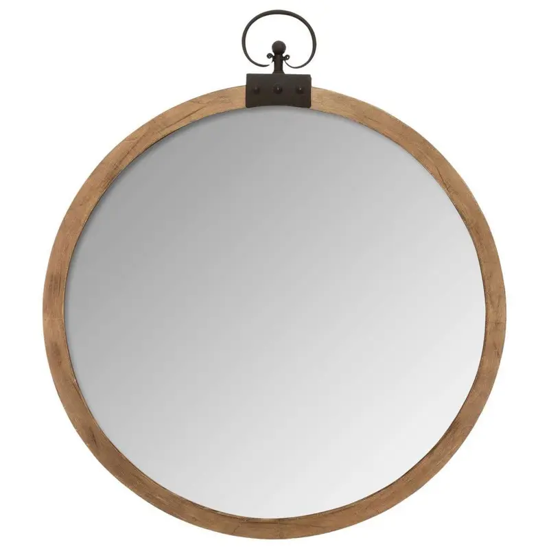 OUTLET Lustro ścienne, okrągłe, dekoracyjne w oprawie MDF, Ø 74 cm