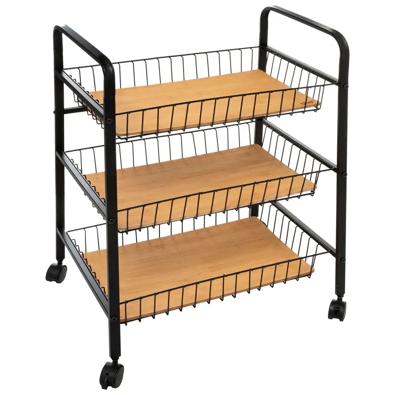 OUTLET Mobilny wózek kuchenny NERA, 3 poziomy, 52 x 39 x 70 cm