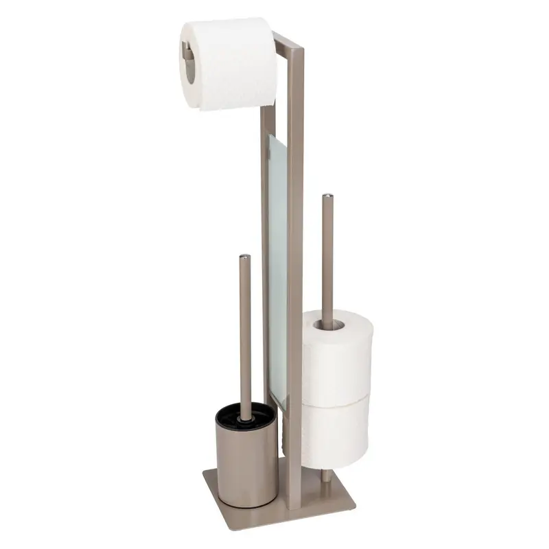 OUTLET Stojak na papier toaletowy i szczotkę wc RIVALTA, 3w1, WENKO, brązowy