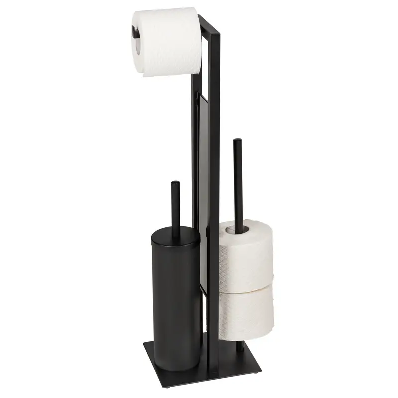 OUTLET Stojak na papier toaletowy i szczotkę wc RIVALTA, 3w1, zamknięty pojemnik, WENKO