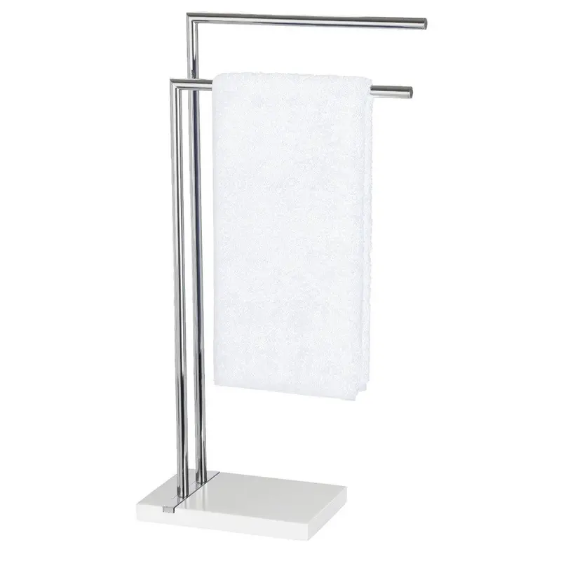 OUTLET Stojak na ręczniki NOBLE WHITE - 2 ramienny, chromowany, WENKO