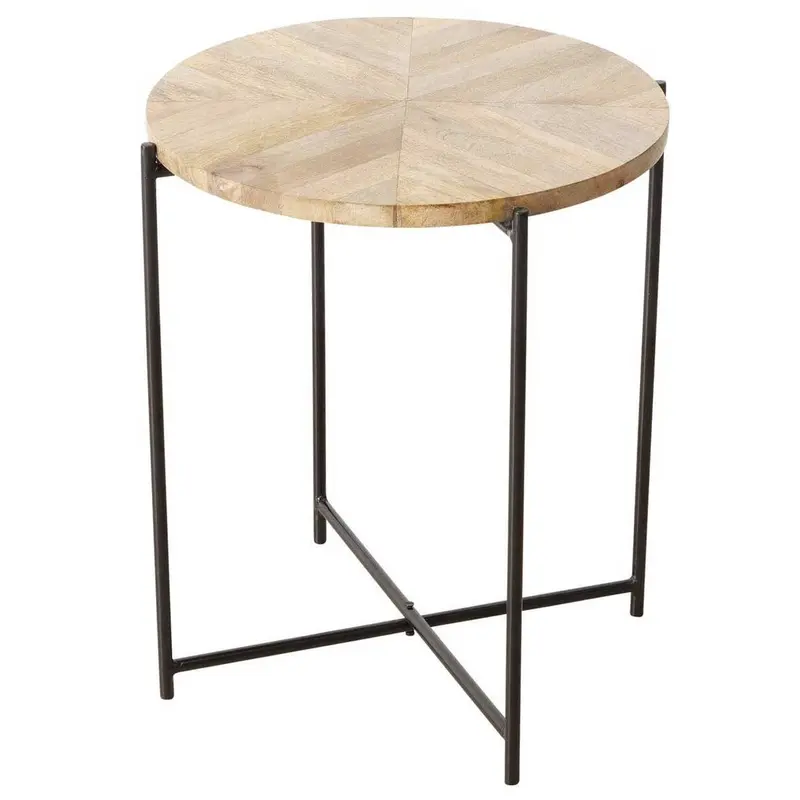 OUTLET Stolik kawowy z blatem z drewna mango MANDI, Ø 46 cm