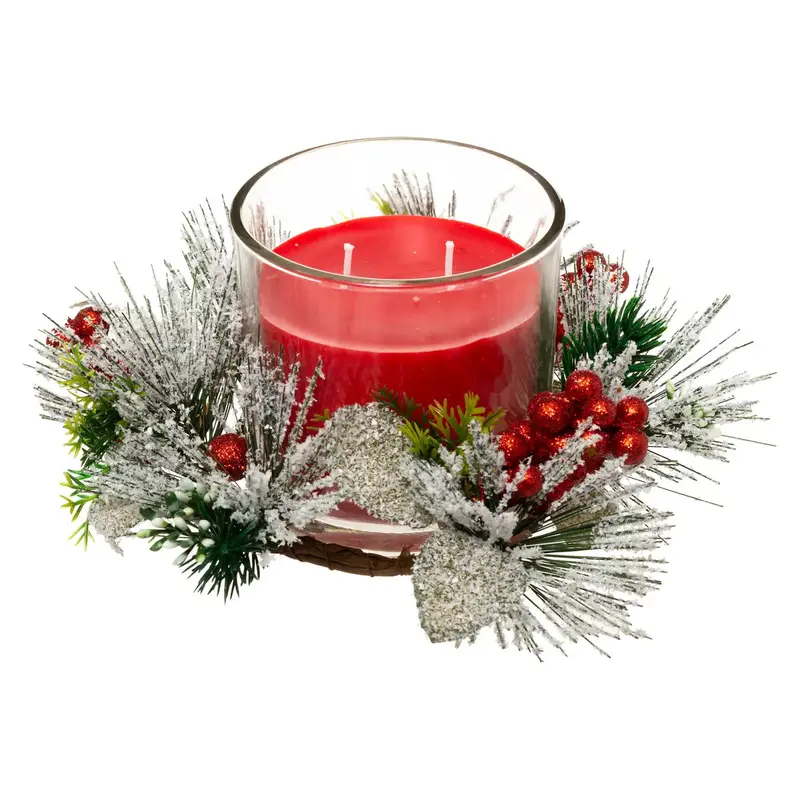 OUTLET Świąteczny stroik ze świecą, 210 g