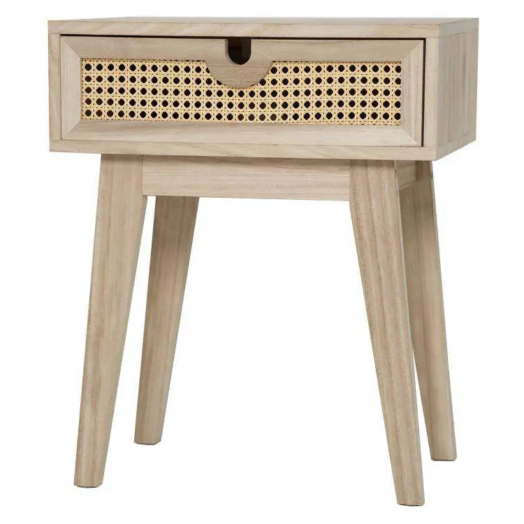 OUTLET Szafka nocna Kali, szuflada z plecionki wiedeńskiej, 45 x 32 x 54,4 cm