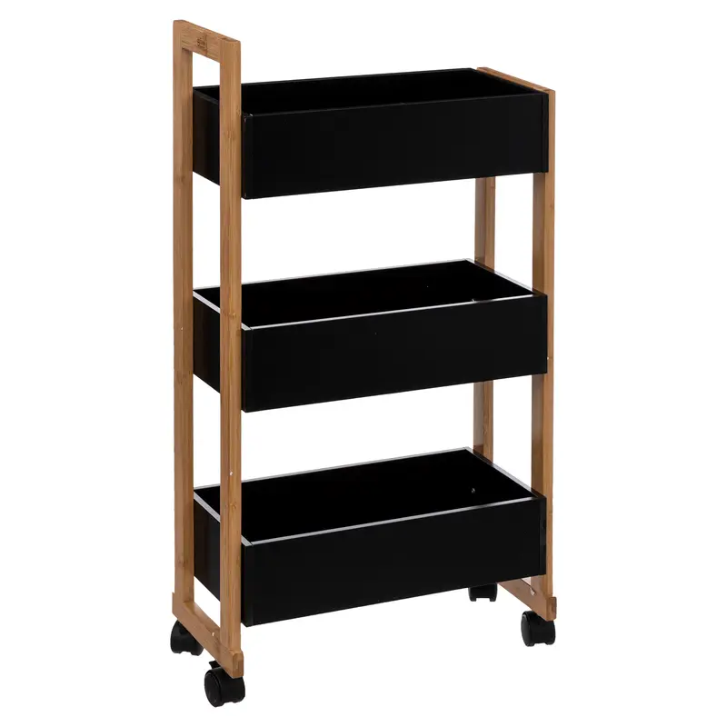 OUTLET Wózek łazienkowy BAMBOO, szafka bambusowa - 3 poziomy