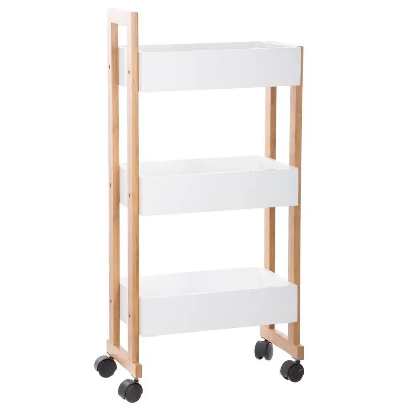OUTLET Wózek łazienkowy BAMBOO, szafka bambusowa - 3 poziomy