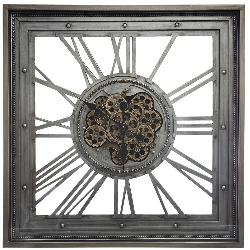 OUTLET Zegar na ścianę MECA, metalowy, 80 x 80 cm