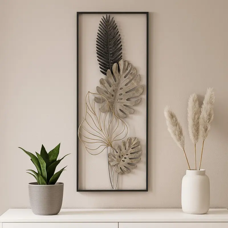 Panel ścienny metalowy PLAM, czarny, 28,5x74 cm