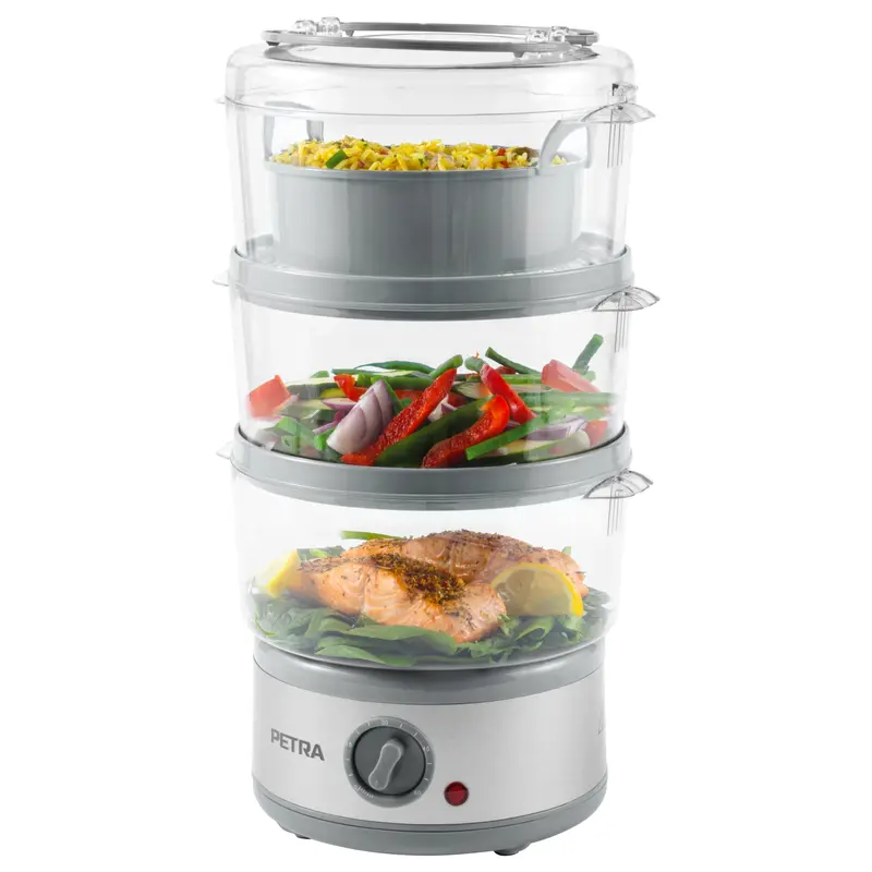Parowar z 3 poziomami PETRA, 500 W, 7,5 l