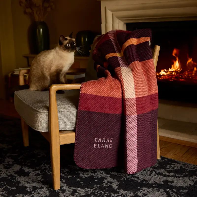 Plaid Valmorel burgundowy