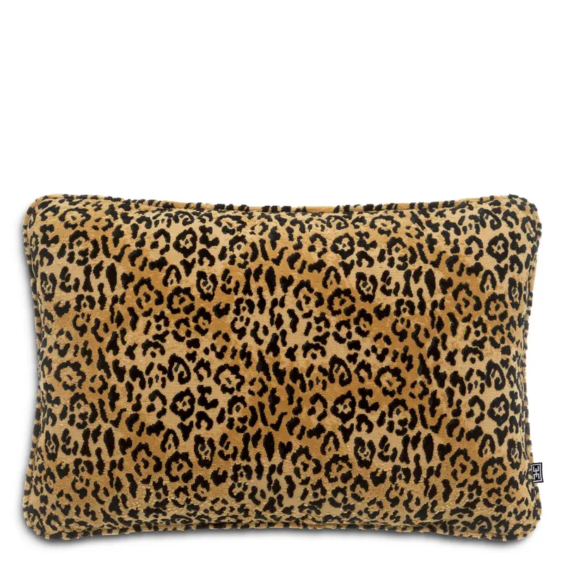 Poduszka Diana, prostokątna, tkanina Bernard leopard, camel