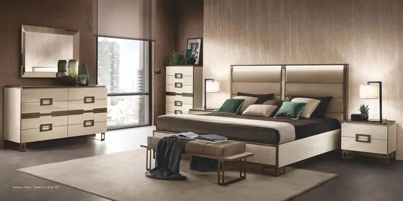 POESIA WŁOSKIE ŁÓŻKO KING SIZE ZAGŁÓWEK TAPICEROWANY 219CM / ADORA ARREDOCLASSIC