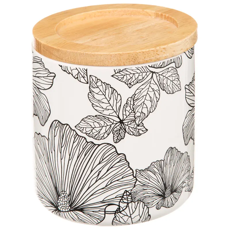 Pojemnik na płatki kosmetyczne BLACKFLORA, ceramiczny
