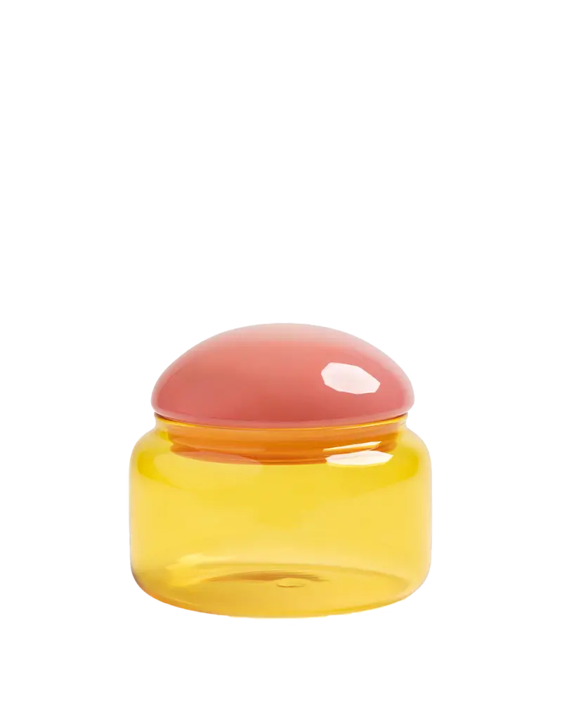 Pojemnik szklany PUFFY żółty