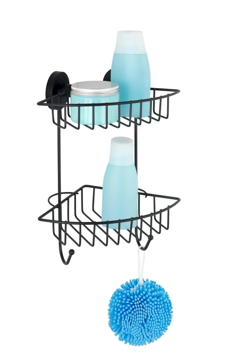 Półka pod prysznic BARI Vacuum-Loc, dwupoziomowa, metalowa, WENKO
