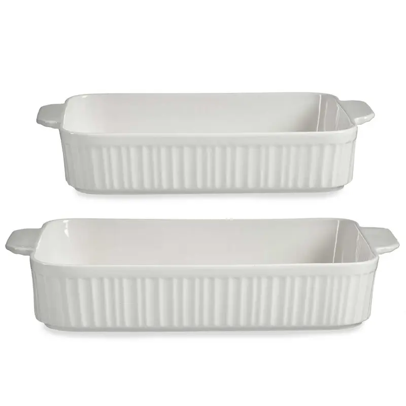 Porcelanowe naczynia do zapiekania z uchwytami, 2 szt.