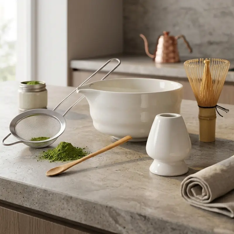 Porcelanowy zestaw do matchy PORCE, 5 częściowy