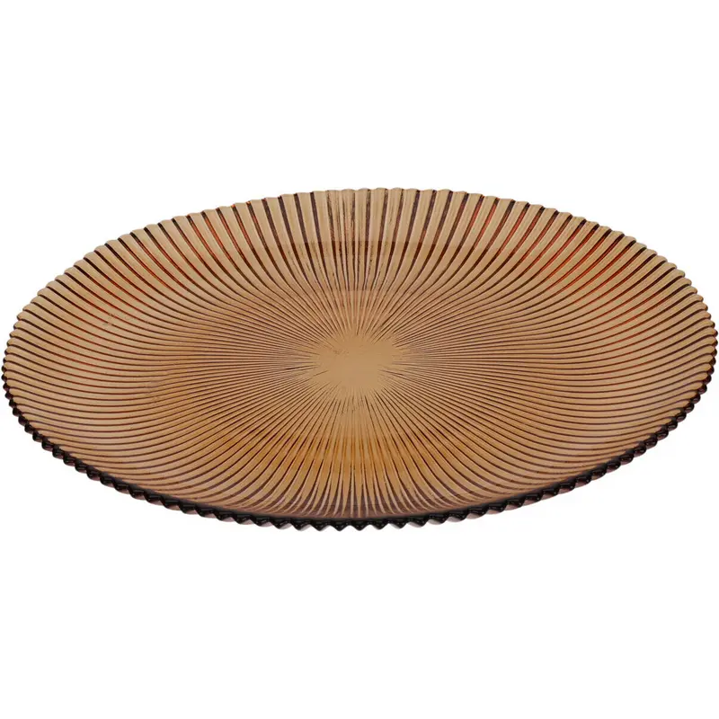 Prążkowany talerz deseroway AMBER, Ø 21 cm