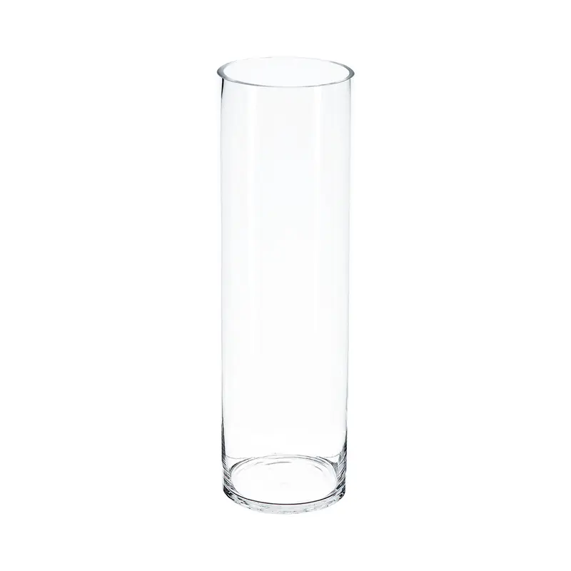 Przezroczysty wazon cylindryczny, wys. 50 cm, szkło