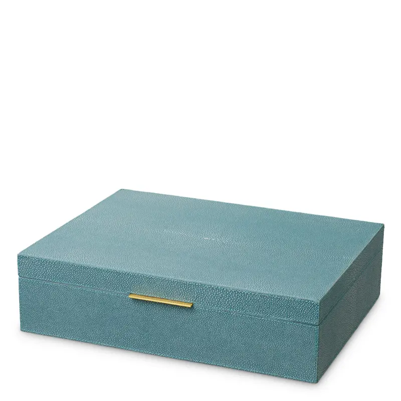Pudełko dekoracyjne Menton L, faux blue shagreen