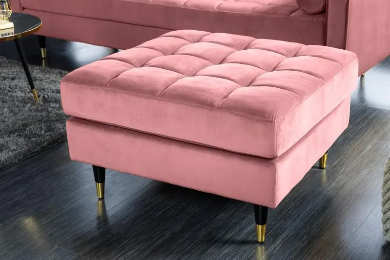 PUFA COZY VELVET MUSZTARDOWO RÓŻOWY AKSAMIT 80 CM / 43607  / INVICTA INTERIOR