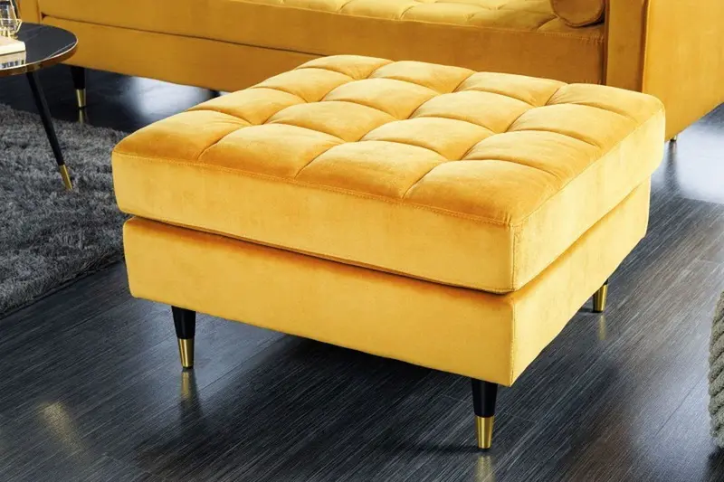PUFA COZY VELVET MUSZTARDOWO ŻÓŁTY AKSAMIT 80 CM / 41302  / INVICTA INTERIOR