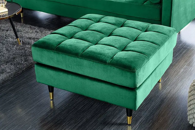 PUFA COZY VELVET ZIELONY AKSAMIT 80 CM / 43133  / INVICTA INTERIOR