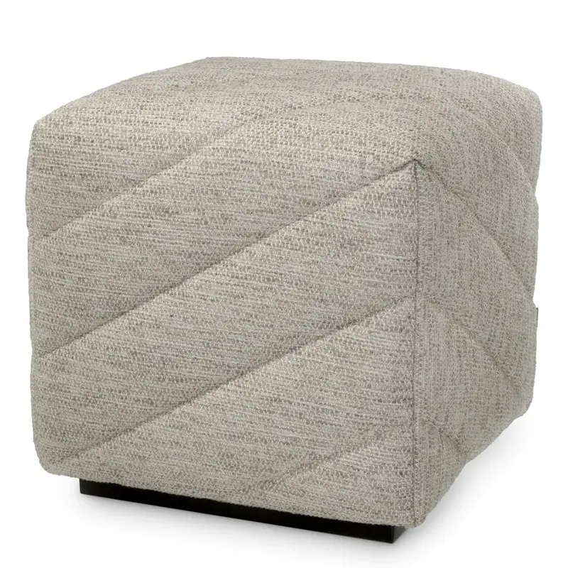 Pufa Eichholtz Avellino w tkaninie Splendor light grey