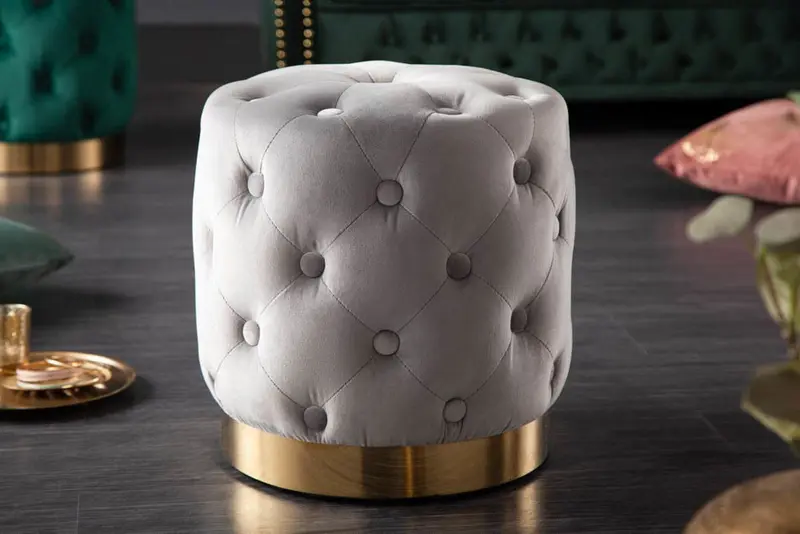 PUFA MODERN BAROCK SREBRNO SZARA / 40731  / INVICTA INTERIOR