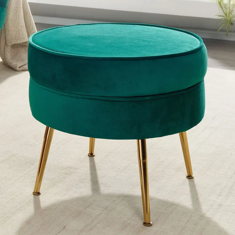 Pufa velvet zielona 51 cm Wohnling / WL6.437