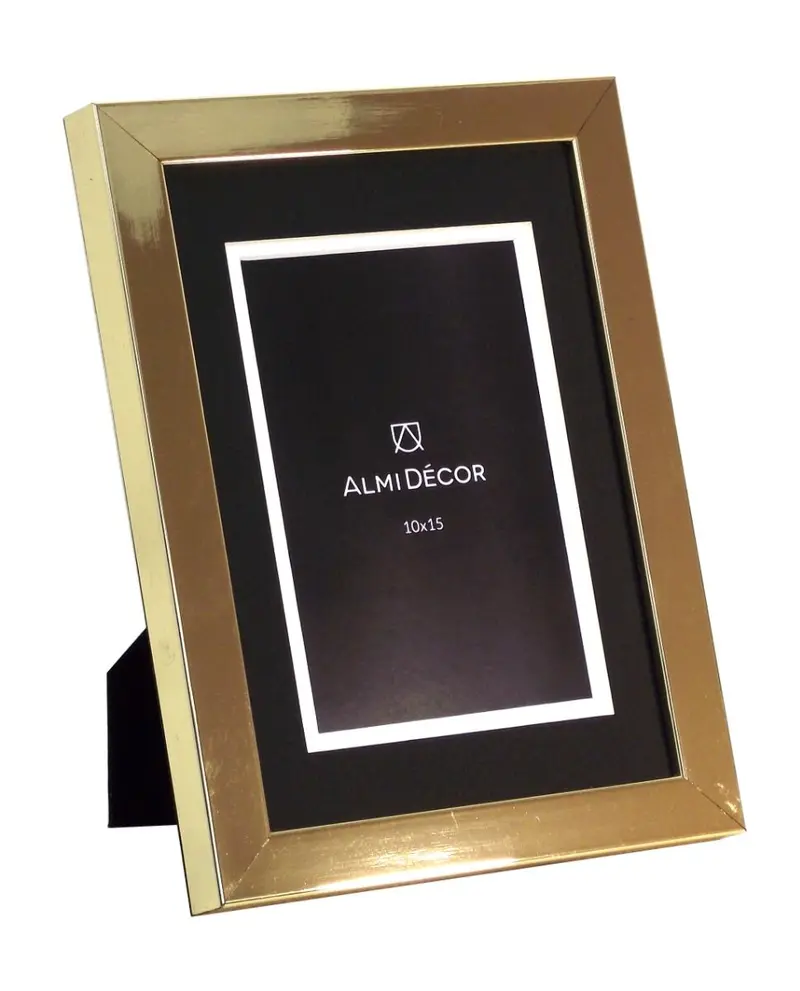 Ramka AlmiDecor 10x15 cm złota czarne passe-partout