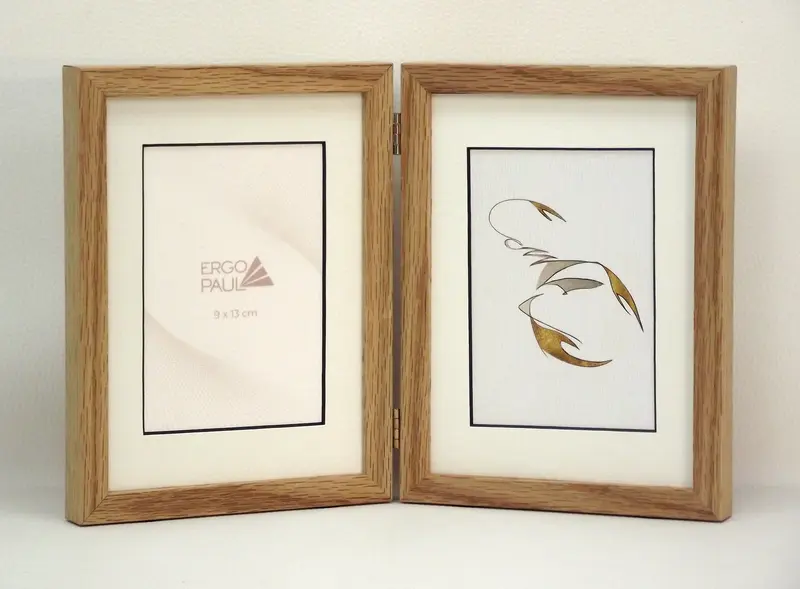 Ramka Duo, dąb naturalny woskowany, do zdjęcia 9x13 cm lub 10x15 cm + znak zodiaku Skorpion 9x13 cm lub 10x15 cm
