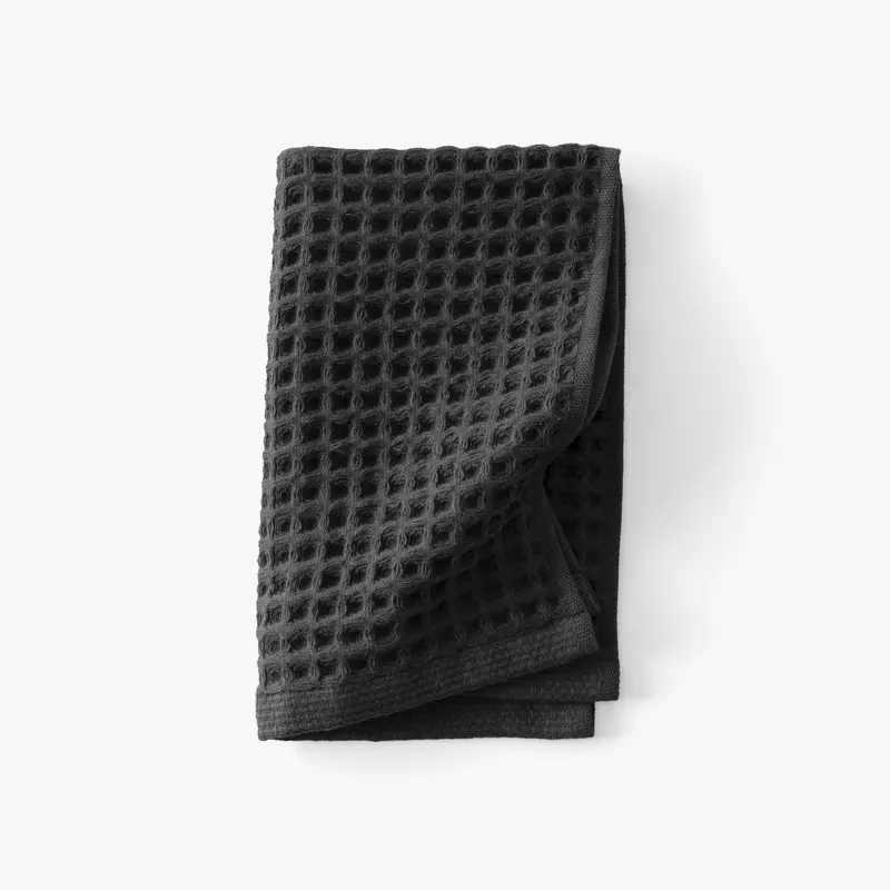Ręcznik dla gości z bawełny organicznej Quadro charcoal
