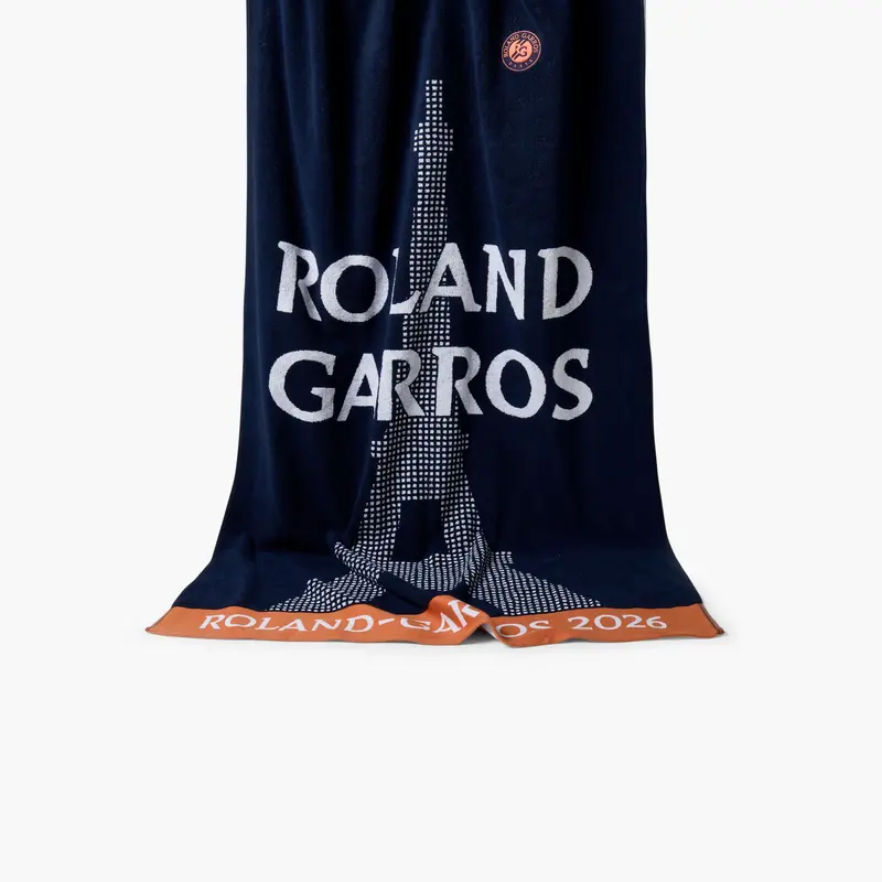 Ręcznik plażowy z bawełny organicznej Roland Garros 2026 granatowy / terre battue