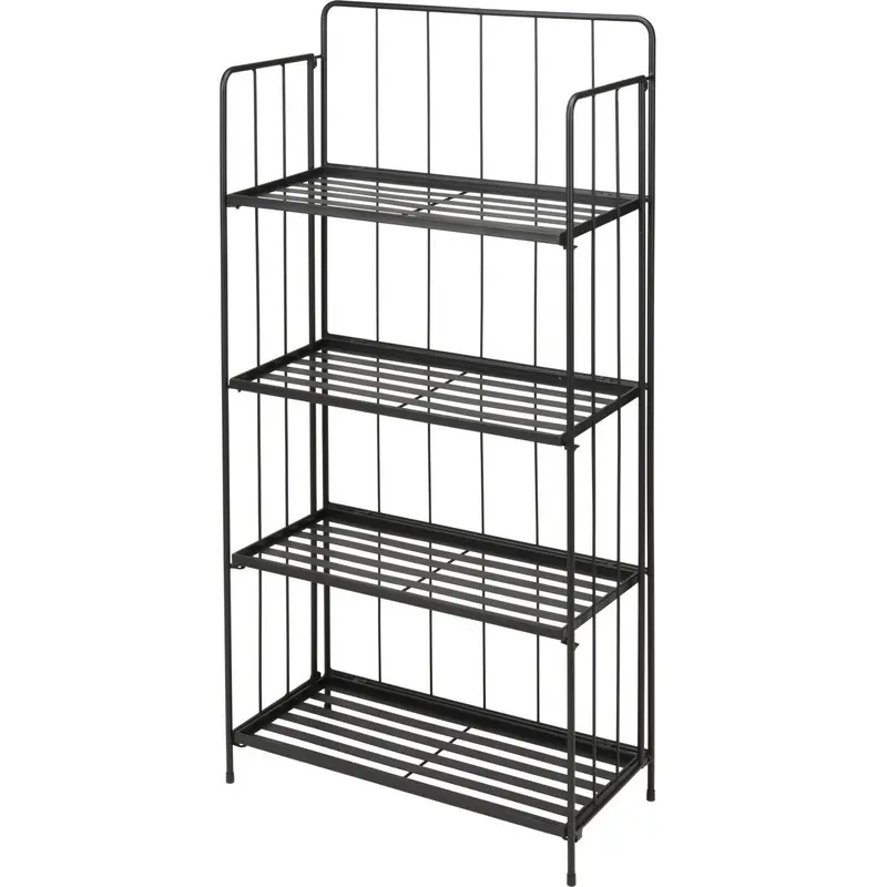 Regał na kwiaty metalowy, czarny, 4 poziomy, 118 cm