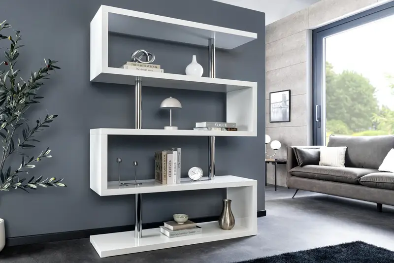 REGAŁ SNAKE BIAŁY MDF 165 CM / 46400 / INVICTA INTERIOR