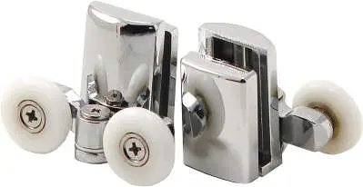Rolki dolne podwójne do szyb 6 mm - FI 23 mm Biały