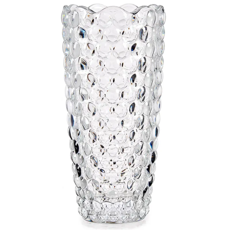 Rzeźbiony wazon ze szkła, 25 cm