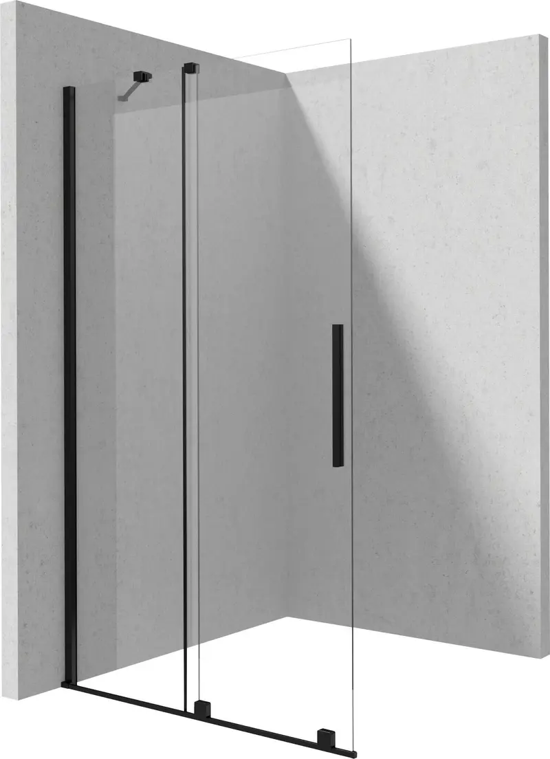 Ścianka prysznicowa walk-in 140 cm - przesuwna Prizma Czarny Mat