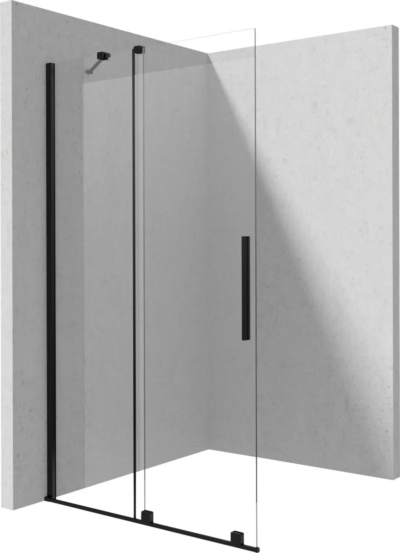 Ścianka prysznicowa walk-in 80 cm - przesuwna Prizma Czarny mat