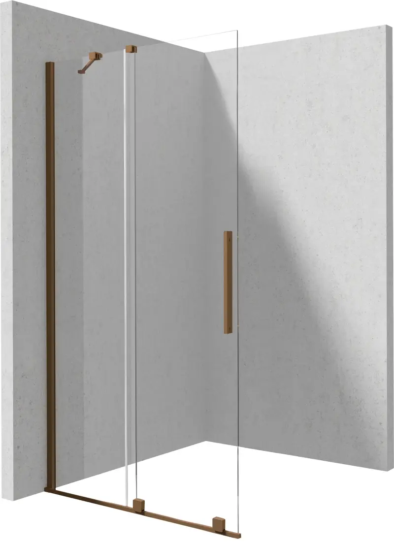 Ścianka prysznicowa walk-in 90 cm - przesuwna Prizma Brąz szczotkowany