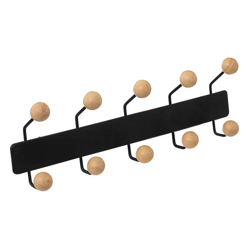 Ścienny wieszak do przedpokoju z metalu, 10 haczyków, 44 x 7,5 x 14 cm