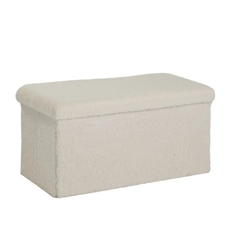 Składana ławka z tkaniny bouclé, 76 x 38 cm, MATCHA
