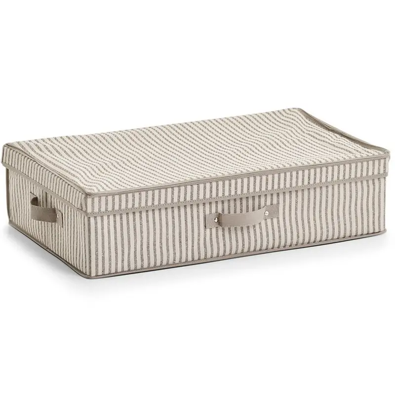 Składany pojemnik tekstylny z pokrywą, 61,5 x 38 x 16,5 cm, STRIPES