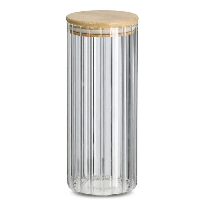 Słoik z bambusową pokrywką GROOVES, 1100 ml