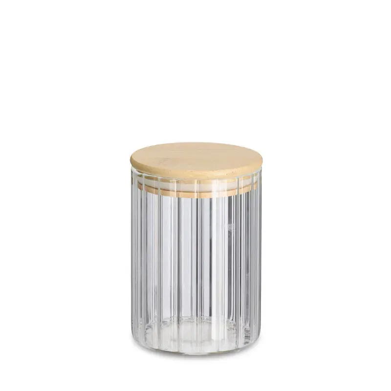 Słoik z bambusową pokrywką GROOVES, 550 ml