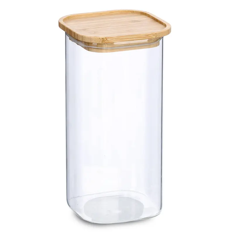 Słoik z pokrywką bambusa, 1600 ml, 11 x 11 x 22 cm