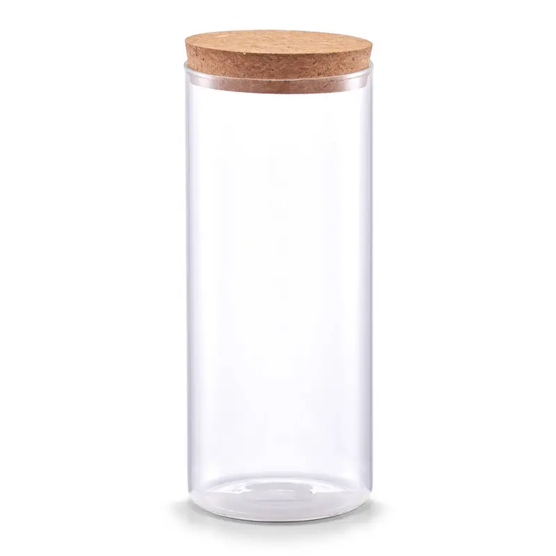 Smukły słoik z korkową pokrywką, 1400 ml